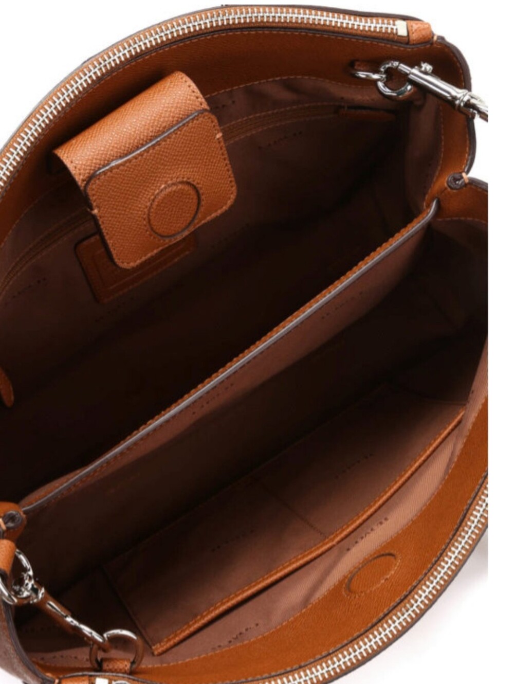 Coach Stanton 26 - Carryall Saddle Brown Crossgrain Leather Satchel Bag - Picture 4 of 16